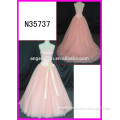pink color canconfair evening dresses Guangzhou design pricess style wedding gowns
